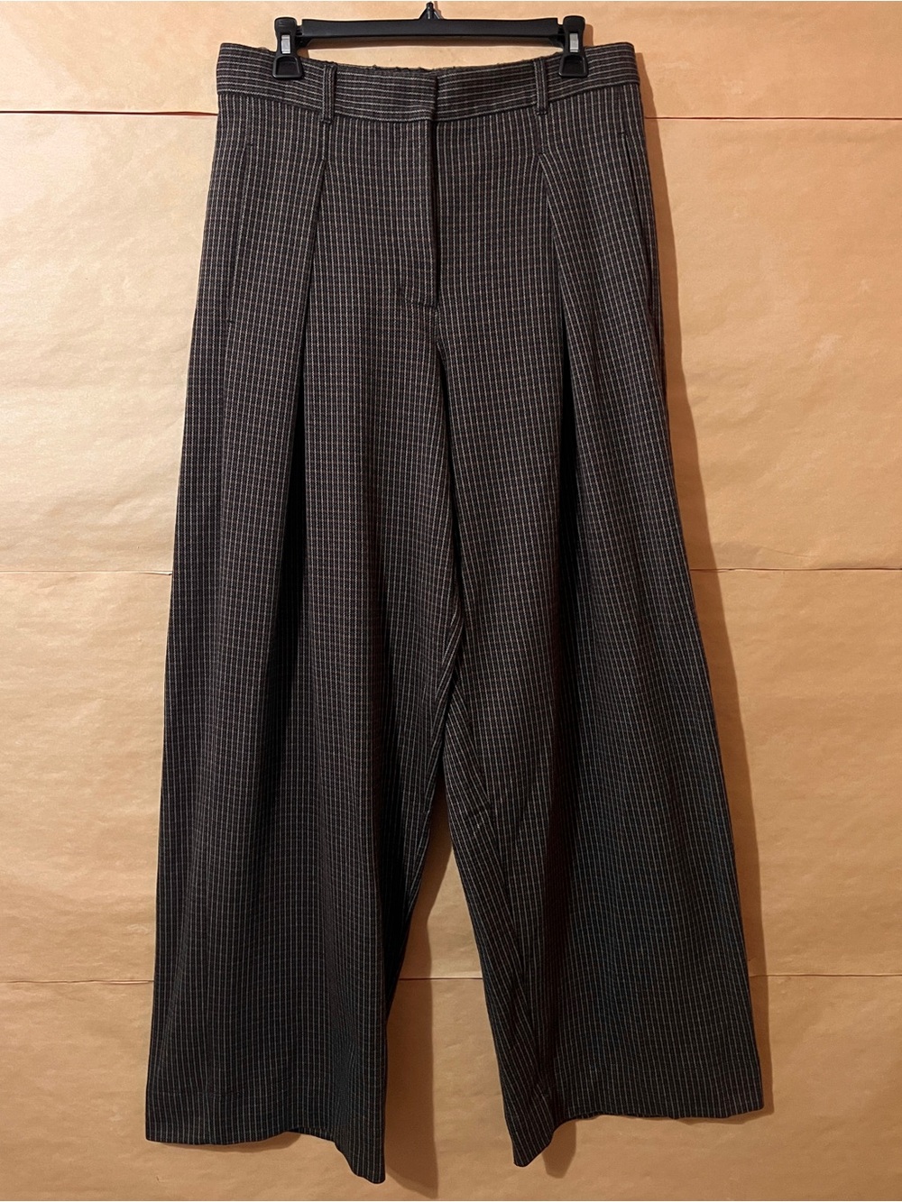 ME+EM | Houndstooth Pleat Front Tailored Trouser Wide Leg Pants Plaid Size 10